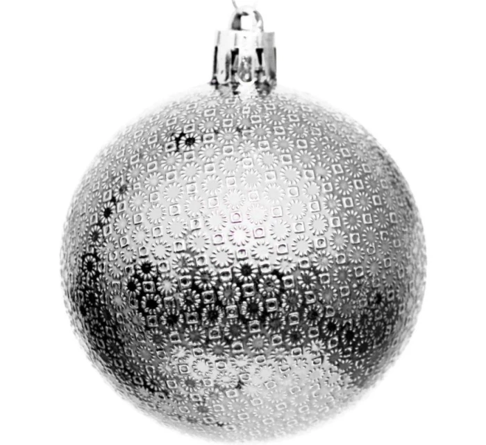 DEKORATIVNÍ PLASTOVÁ CETKA 6CM SADA 35 KS STŘÍBRNÁ