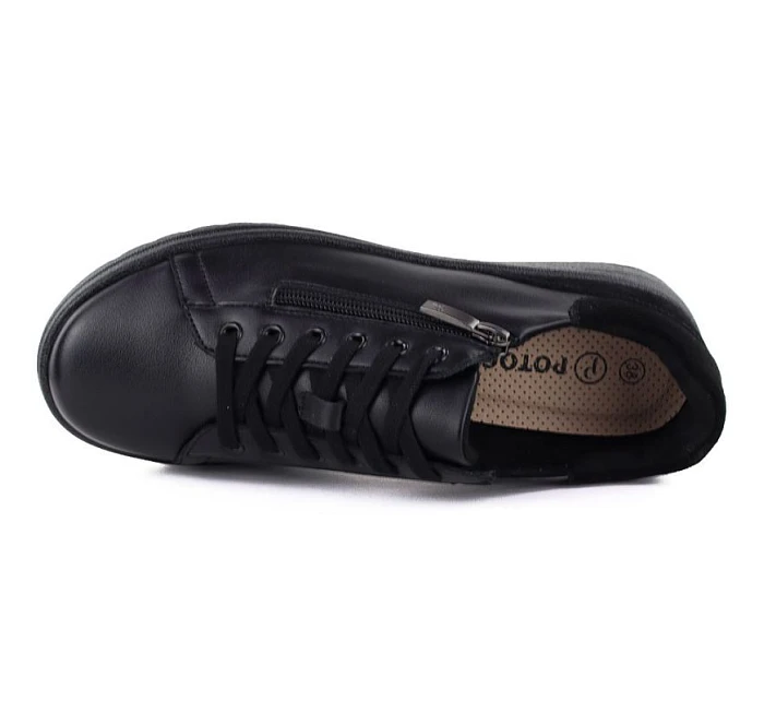 Dámské černé kožené polobotky na zip Potocki JE19402 Dámské černé kožené polobotky na zip Potocki JE19402