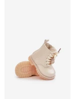 Zateplené dětské boty s medvídkem na zip béžové model 21678623 - Boto Zateplené dětské boty s medvídkem na zip béžové model 21678623 - Boto