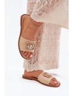 Ploché Dámské Klapky S Ozdobným Béžové model 21699564 - Boto Ploché Dámské Klapky S Ozdobným Béžové model 21699564 - Boto