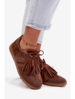 Dámské tenisky s třásněmi Hnědé model 21937698 - Boto Dámské tenisky s třásněmi Hnědé model 21937698 - Boto