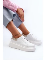 D&A Dámské Tenisky na platformě Bílé D&A Dámské Tenisky na platformě Bílé