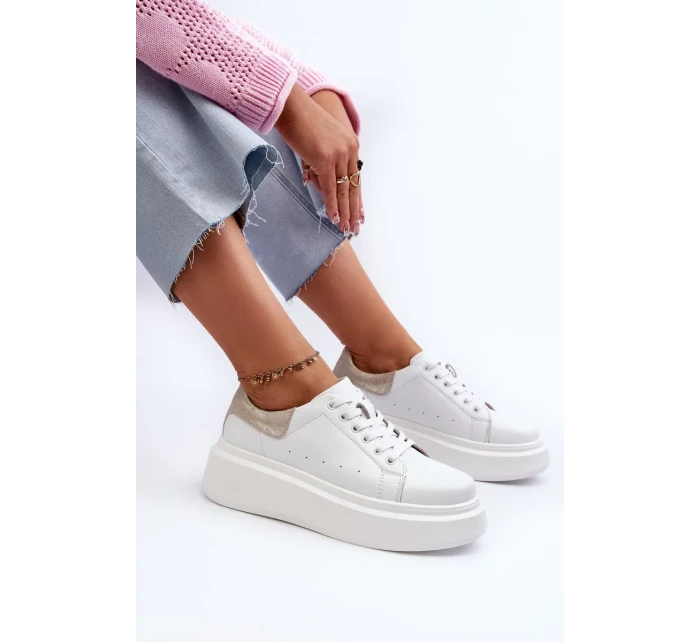 D&A Dámské Tenisky na platformě Bílé D&A Dámské Tenisky na platformě Bílé