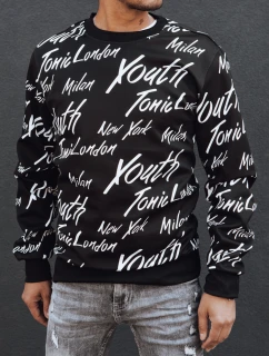 Pánská mikina bez kapuce černá FashionStreet BX5779