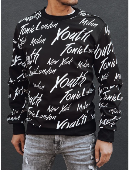 Pánská mikina bez kapuce černá FashionStreet BX5779