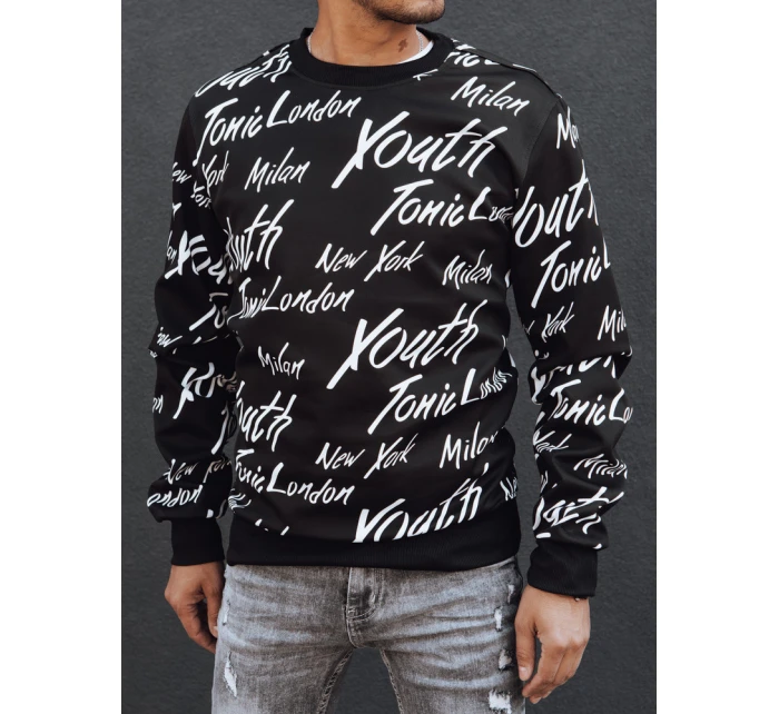 Pánská mikina bez kapuce černá FashionStreet BX5779