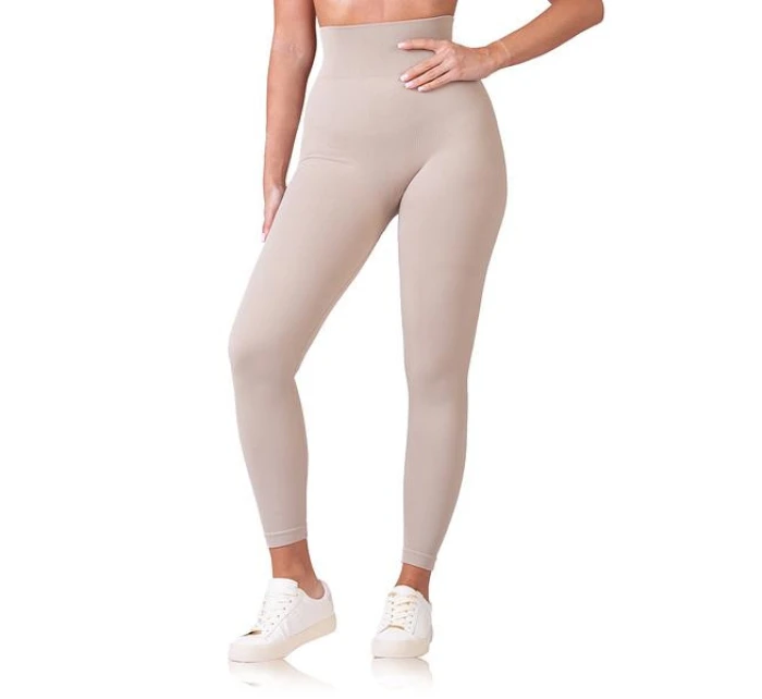 Dámské módní legíny RELAX & GO RIB OPTIC LEGGINGS - BELLINDA - taupe