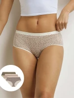 Dámské bavlněné kalhotky 3 ks DIM LES POCKETS COTTON BOXER 3x - DIM - světle hnědá