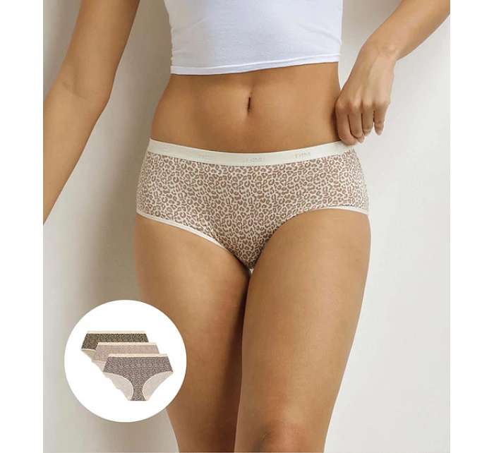 Dámské bavlněné kalhotky 3 ks DIM LES POCKETS COTTON BOXER 3x - DIM - světle hnědá