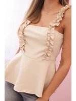 Dámská bavlněná blůza s výstřihem do V a potiskem bílá Dámská bavlněná blůza s výstřihem do V a potiskem bílá