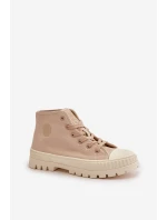 Vysoký Látkové tenisky na platformě Big Star LL274160 Béžová