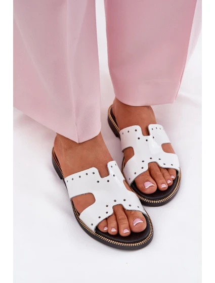 Lakované Dámské Pantofle S  Bílé model 21694267 - Zazoo