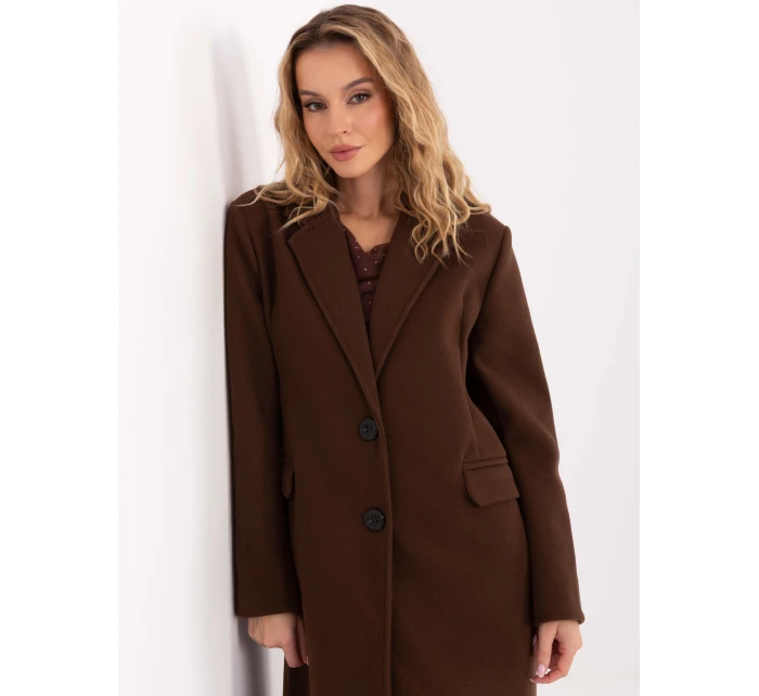 Płaszcz IT PL model 21755231 ciemny brązowy - FPrice Płaszcz IT PL model 21755231 ciemny brązowy - FPrice