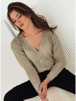 Dámský prolamovaný svetr GOFFY olivový FashionStreet MY2280