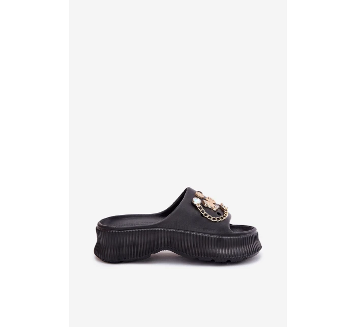 Pěnové Dámské Sandały Se Zlatými Černé model 21700251 - Boto Pěnové Dámské Sandały Se Zlatými Černé model 21700251 - Boto