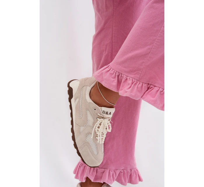 Dámské kožené semišové tenisky model 22031939 šedé - D&A