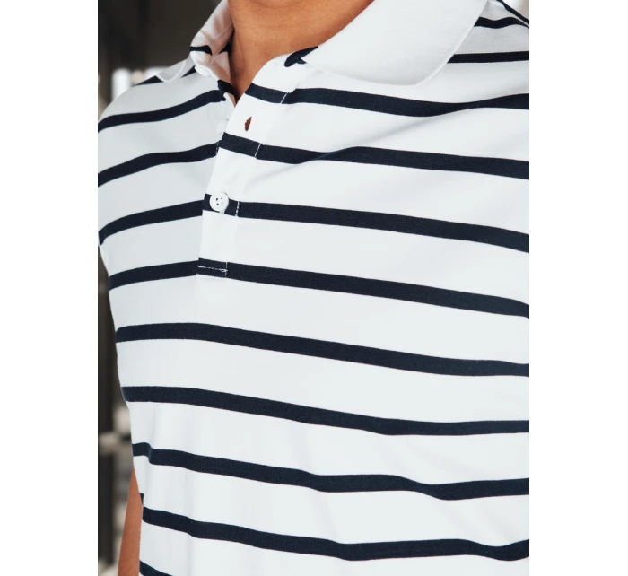 Pánská pruhovaná polokošile bílá FashionStreet PX0638