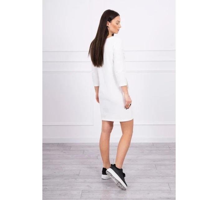 Šaty s grafikou 3D Watch ecru