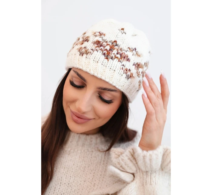 Dámská zimní vlněná čepice s ozdobnými krystalky K399 černá