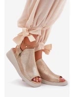 Dámské Sandály Na Klínu Zlaté Mevinette Dámské Sandály Na Klínu Zlaté Mevinette