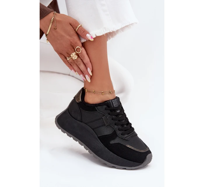 Dámské zateplené tenisky na platformě Big Star HI-POLY SYSTEM – černé