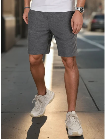 Pánské tmavě šedé teplákové šortky Dstreet SX2487 Pánské tmavě šedé teplákové šortky Dstreet SX2487