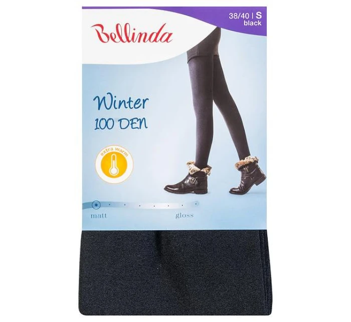 Dámské zimní punčocháče, extra hřejivé WINTER 100 DEN - BELLINDA - černá