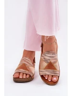 Dámské Kožené Sandály Na Klínku S  Hnědé model 21702012 - Maciejka