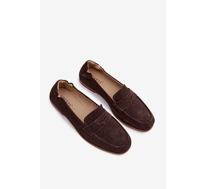 Mokasiny z Semiše Čokoládové model 22100814 - VINCEZA Mokasiny z Semiše Čokoládové model 22100814 - VINCEZA