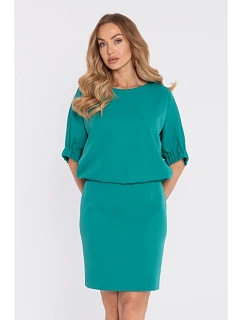 šaty s rozparkem na zádech tyrkysové model 22040517 - Moe