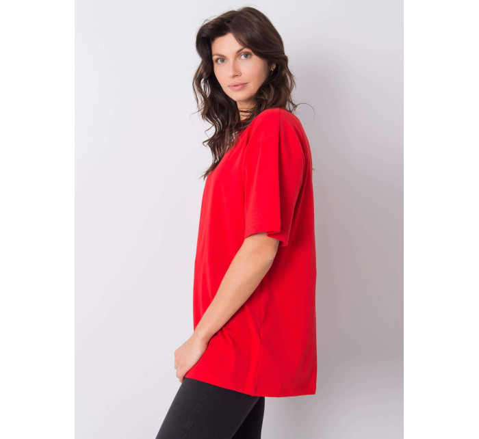 RUE PARIS Červené bavlněné tričko