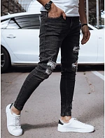 Pánské černé džínové kalhoty FashionStreet UX4141 Pánské černé džínové kalhoty FashionStreet UX4141