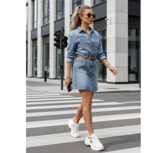 Dámské mini šaty JINELLA s páskem modré FashionStreet EY2569