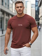 Pánské bavlněné tričko s potiskem vínové FashionStreet NX5125R Pánské bavlněné tričko s potiskem vínové FashionStreet NX5125R