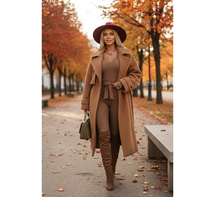 a elegantní žebrovaný dámský overal s výstřihem model 21439596 - kocula