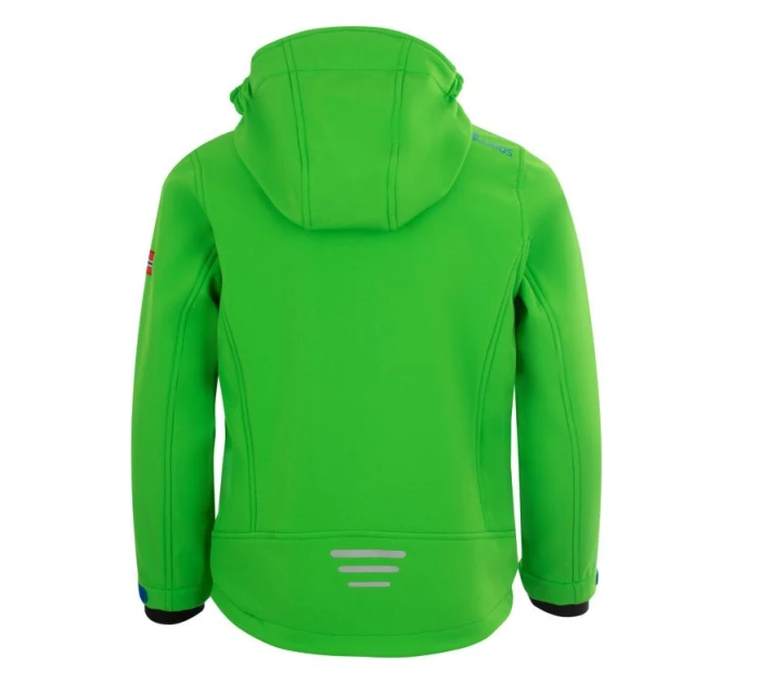 TrollKids Dětská softshellová bunda Trollfjord Jacket bright green/med blue větruodolná zelená (161-304)