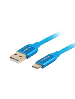 Lanberg Premium QC 3.0 kabel CA-USBO-22CU-0010-BL (USB 2.0 typ A M - USB typ C M; 1m; barva modrá)