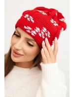 Dámská zimní čepice z vlny s krystaly model 21750434 grafitová - K-Fashion Dámská zimní čepice z vlny s krystaly model 21750434 grafitová - K-Fashion