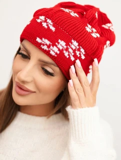 Dámská zimní čepice z vlny s krystaly model 21750434 grafitová - K-Fashion