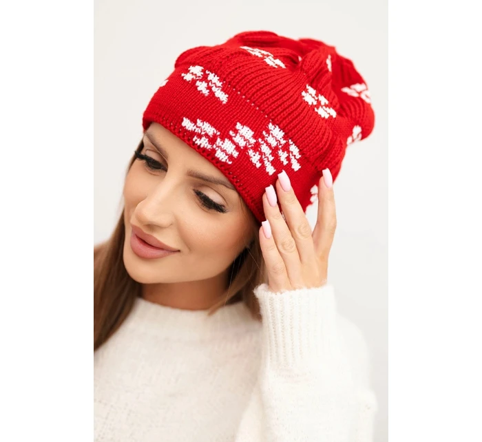 Dámská zimní čepice z vlny s krystaly model 21750434 grafitová - K-Fashion Dámská zimní čepice z vlny s krystaly model 21750434 grafitová - K-Fashion