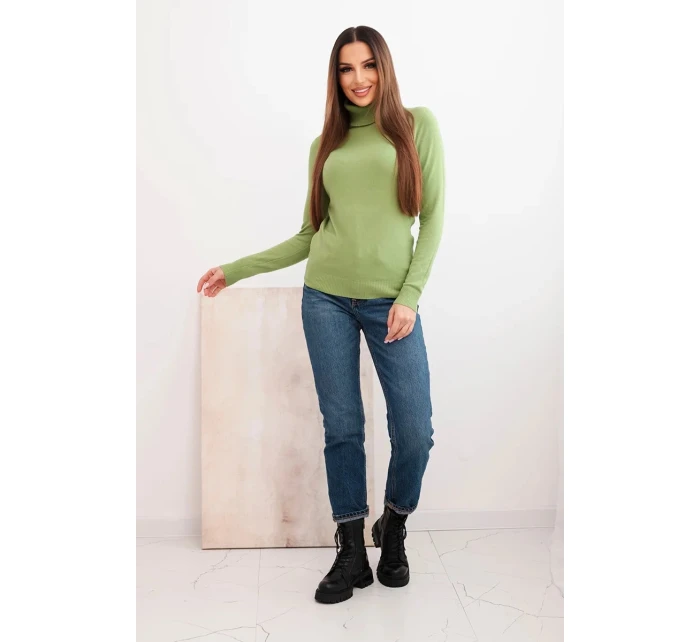 Dámský svetr z viskózy s rolákem a dlouhým rukávem model 21788376 - K-Fashion
