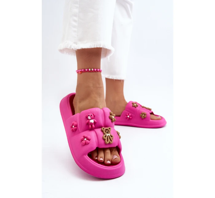 Dámské pěnové pantofle s ozdobami fuchsie Cambrina Dámské pěnové pantofle s ozdobami fuchsie Cambrina