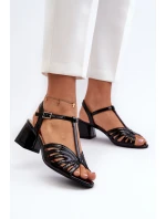 dámské sandály na podpatku černé model 21657342 - SERGIO LEONE dámské sandály na podpatku černé model 21657342 - SERGIO LEONE
