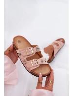 Dámské pantofle na korkové podrážce s a ozdobami světle růžové model 21687398 - Boto