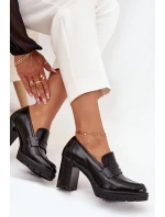 Dámské polobotky na podpatku z ekokůže Černé model 21710758 - Boto Dámské polobotky na podpatku z ekokůže Černé model 21710758 - Boto