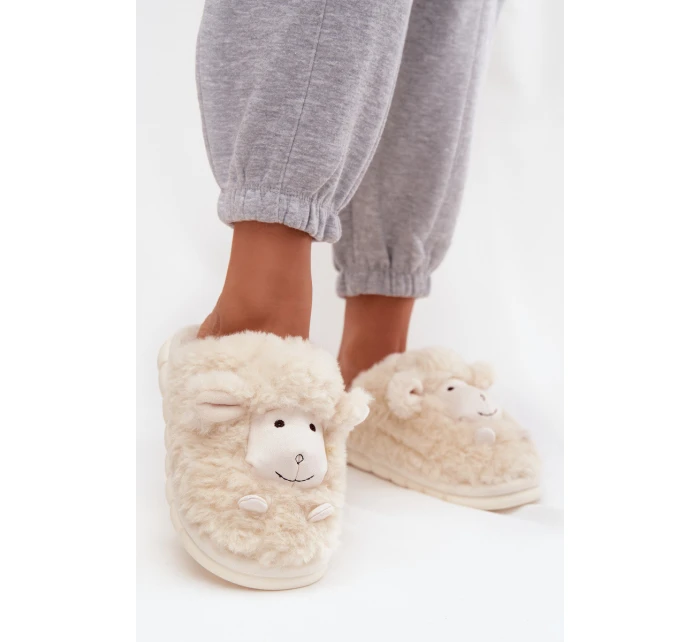 Dámské Kožešinové Pantofle Béžové model 21747713 - Boto