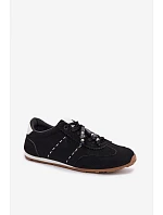 Dámské nízké tenisky s korálky černé model 22095342 - Boto