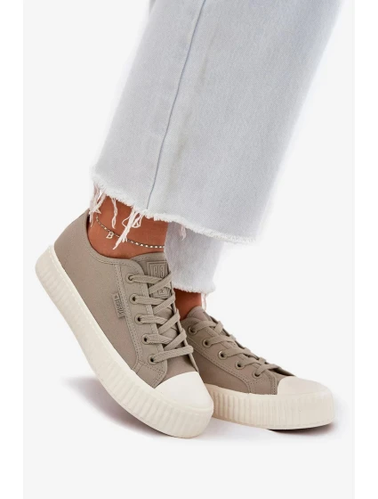 Dámské plátěné tenisky na platformě Big Star – šedé Dámské plátěné tenisky na platformě Big Star – šedé