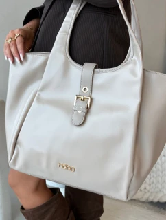 Dámská kabelka shopper s přezkou Nobo – světle béžová