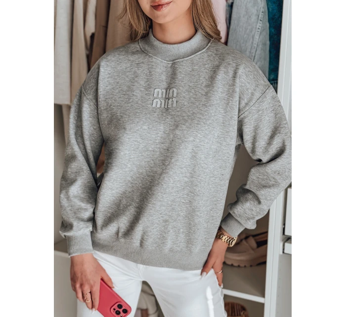 Dámská oversize mikina s nášivkou LOVASON šedá FashionStreet BY1419